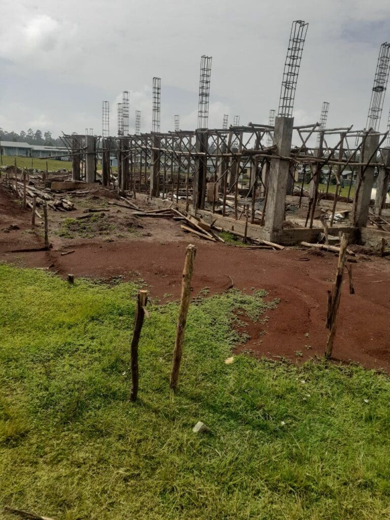 Base de las columnas en una iglesia en construcción en Etiopía.