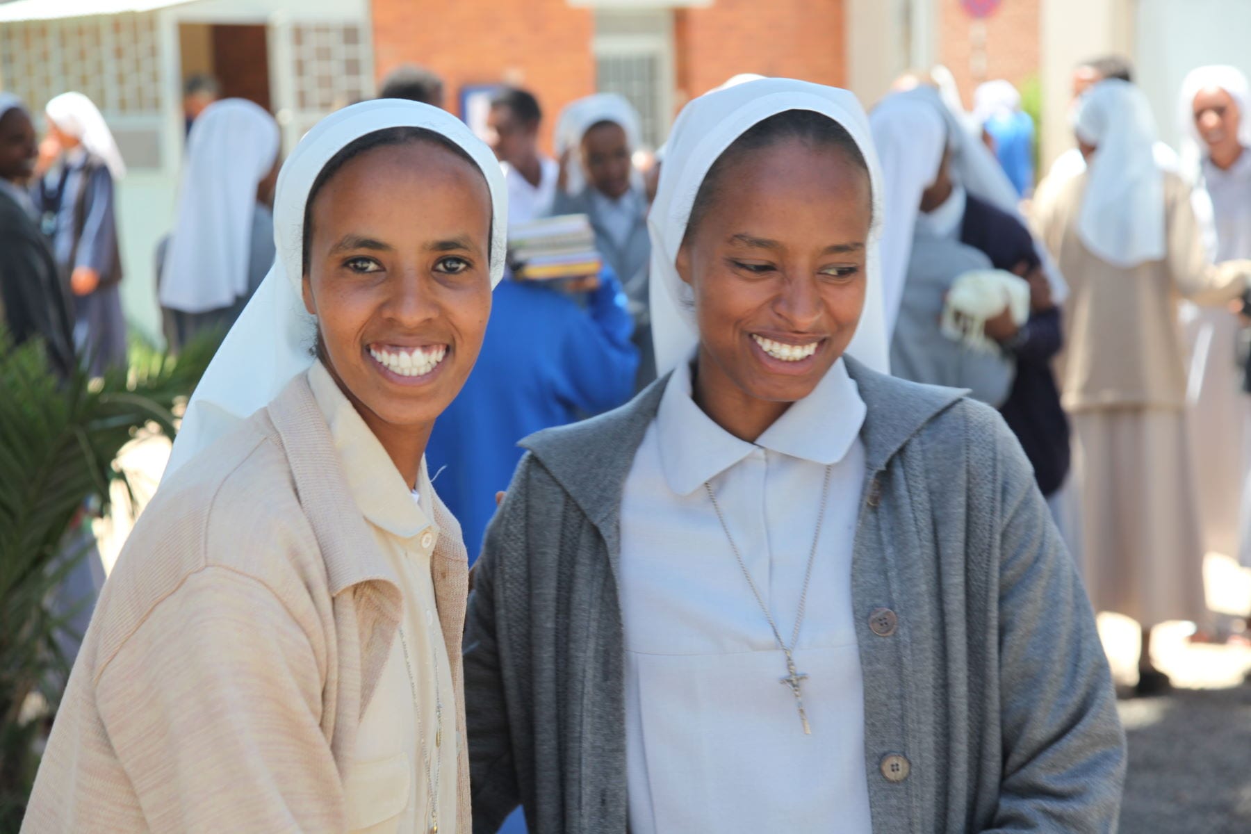 two Eritrean Catholic novices smile.