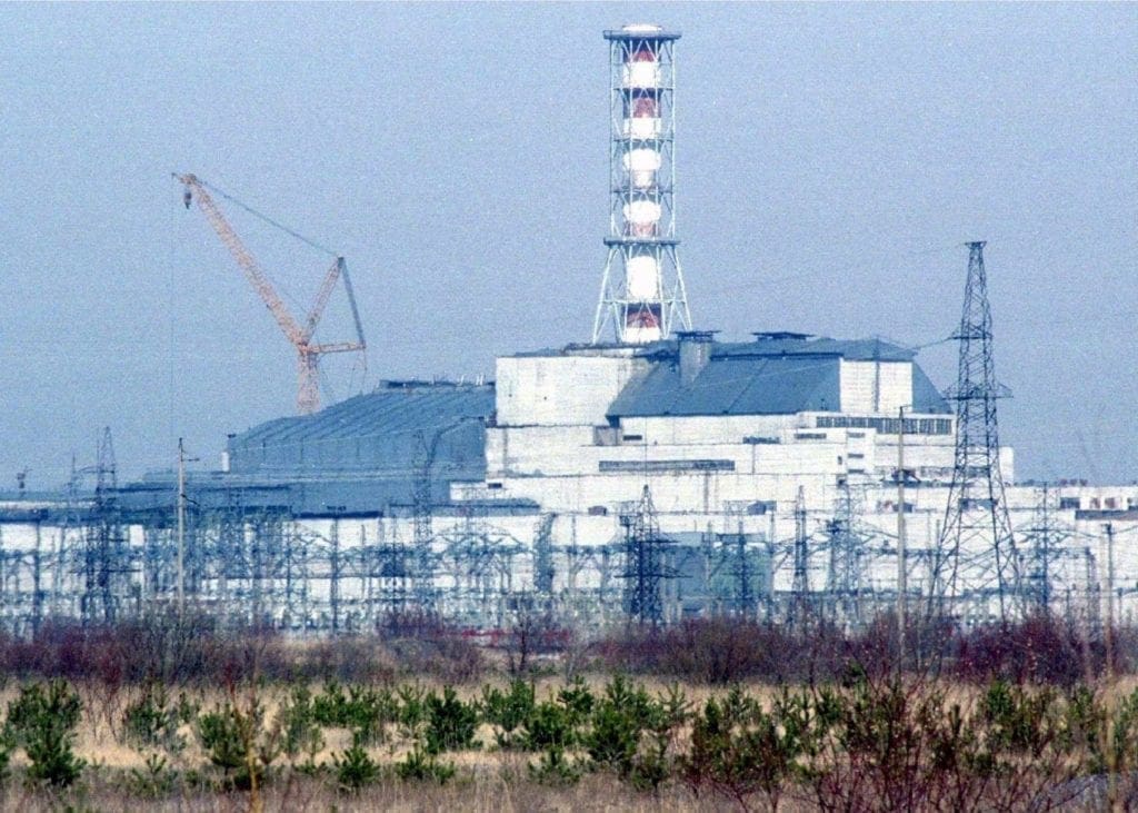 Chernobyl's fourth reactor, encased in protective concrete, was involved in the world's worst nuclear accident in 1986.
