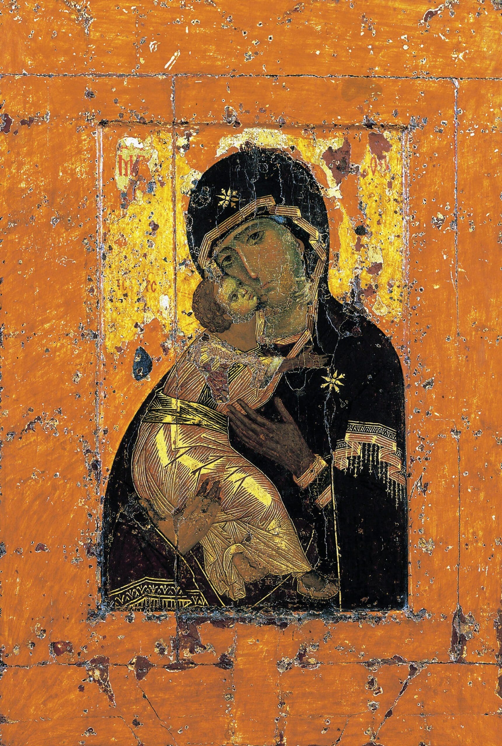 Created in Constantinople in the 12th century, this revered icon of the Virgin was venerated first near ancient Kiev, then was transferred to a rival Rusyn principality, Vladimir, where it was enshrined for centuries. Later transferred to Moscow to protect the city from invaders, the icon has assumed the status of a national standard or palladium