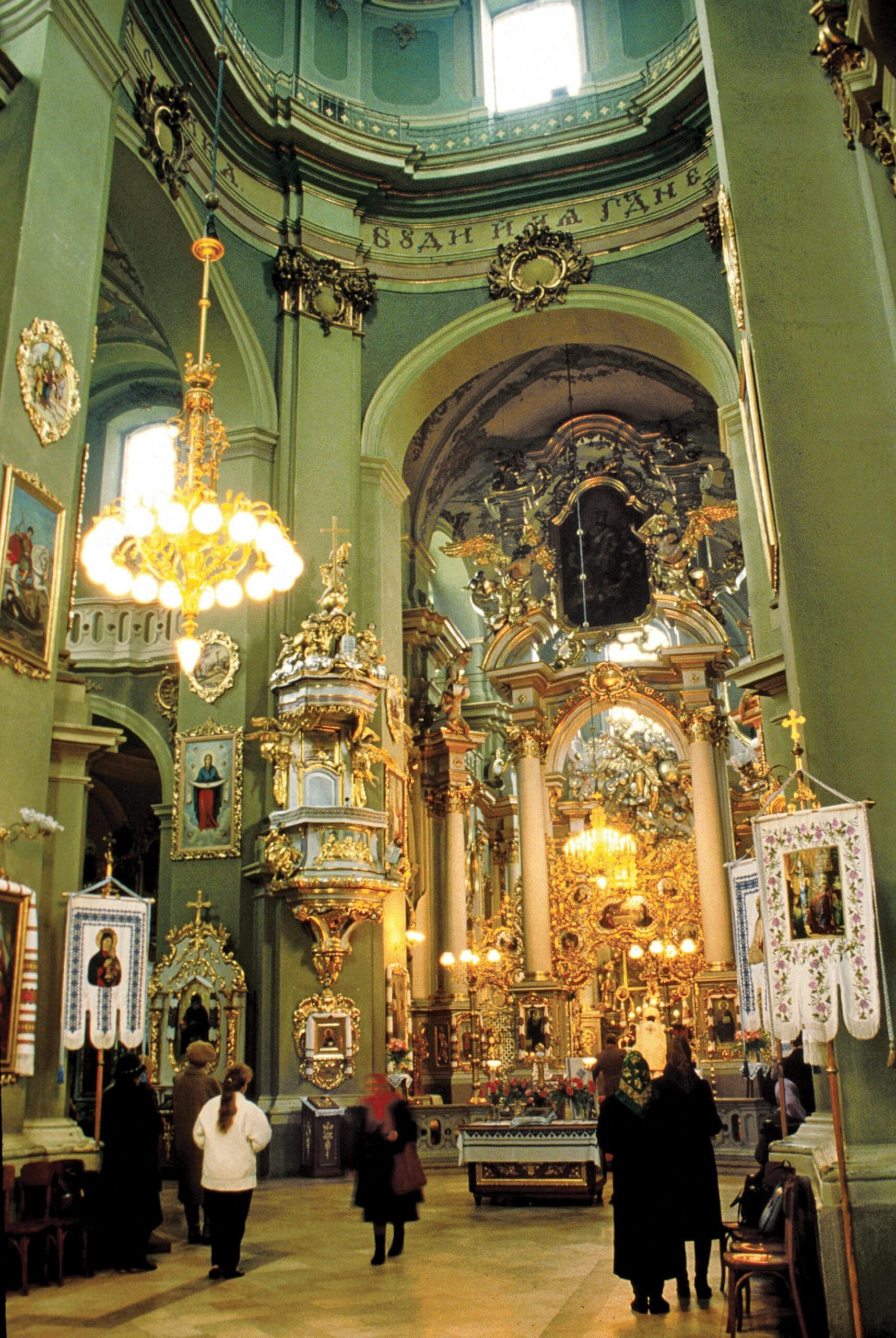 The late Baroque interior of St. George Cathedral in Lviv, western Ukraine, which became the mother church of Greek Catholics of historic Halych in the 1800s